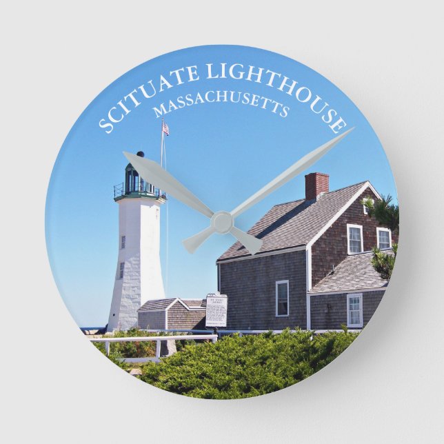 Scituate Lighthouse Massachusetts Horloge murale (Recto)