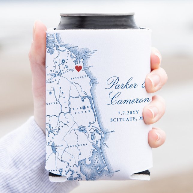 Scituate MA South Shore Wedding Drink Dosenkühler (These Scituate Massachusetts Can Coozies are perfect for your south shore destination wedding)