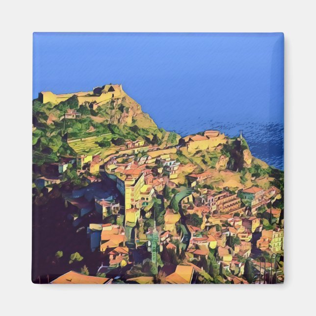 SCL001 TAORMINA - Sizilien - Italien - Kühlschrank Magnet (Vorne)