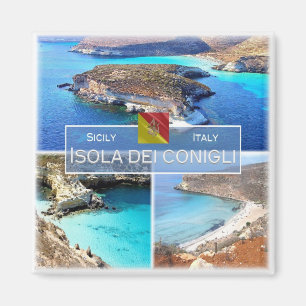 SCL027 ISOLA DEI CONIGLI, Mosaik, Sizilien, Kühlsc Magnet