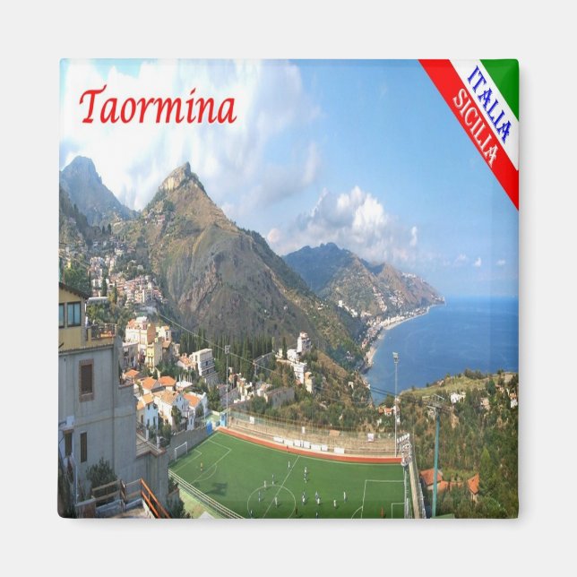 SCL064 TAORMINA, Sizilien, Italien, Kühlschrank Magnet (Vorne)