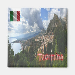 SCL066 TAORMINA, Luftaufnahme, Sizilien, Kühlschra Magnet