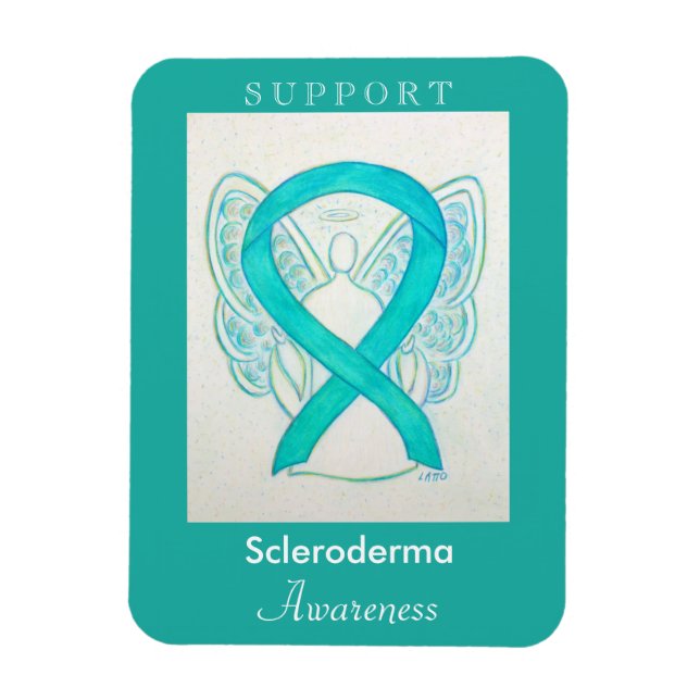 Scleroderma Awareness Ribbon Angel Custom Magnet (Vertikal)