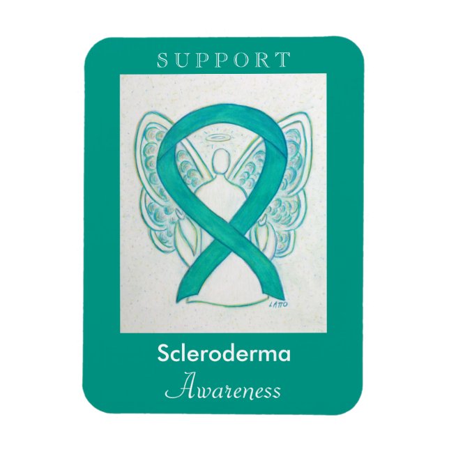 Scleroderma Awareness Ribbon Angel Custom Magnet (Vertikal)