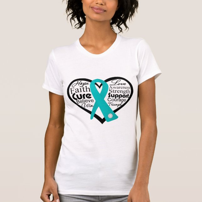 Scleroderma Heart Ribbon Collage T-Shirt (Vorderseite)