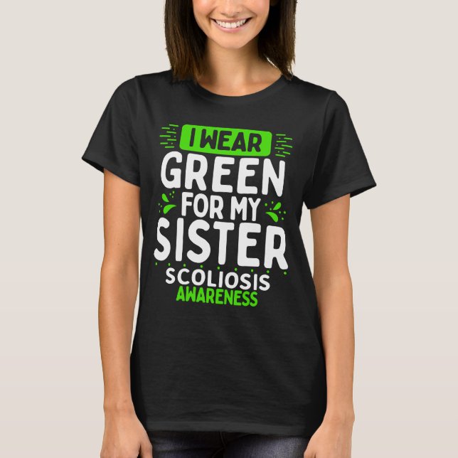 Scoliose Awareness Green Ribbon Twin Sister T-Shirt (Vorderseite)