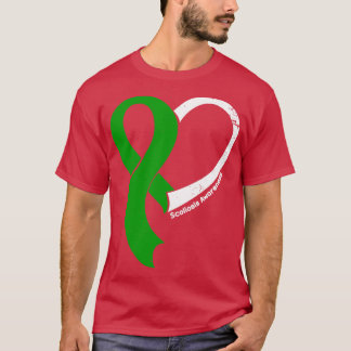 Scoliose Awareness Hope Liebe Heart Ribbon Happy V T-Shirt