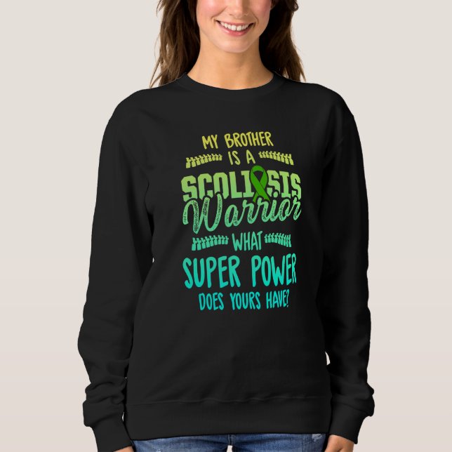 Scoliose Bewusstsein Scoliotic Warrior Survivor 5 Sweatshirt (Vorderseite)