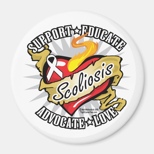 Scoliose Klassisches Herz Magnet (Vorne)