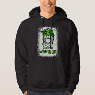 Scoliose Warrieness Messy Bun Green Ribbon Hoodie