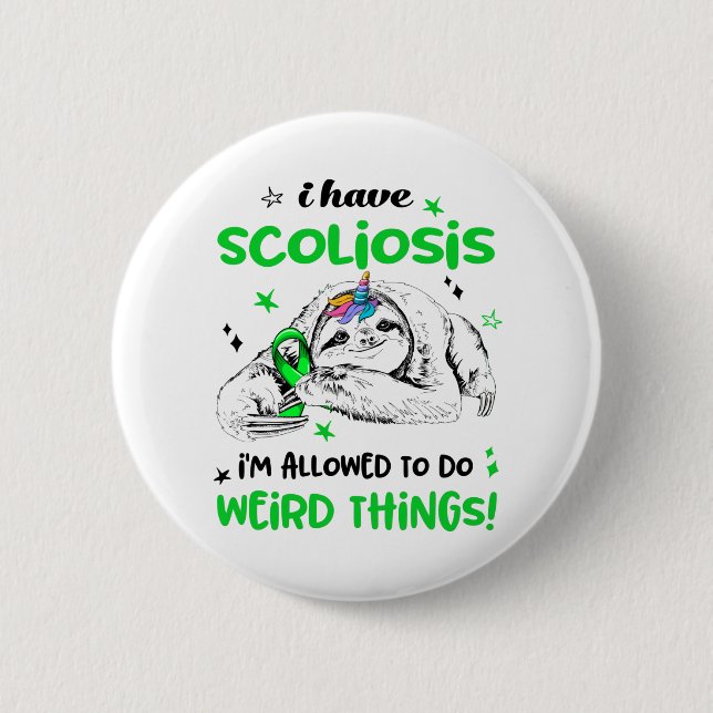 Scoliosis Awareness Month Ribbon Geschenke Button (Vorderseite)