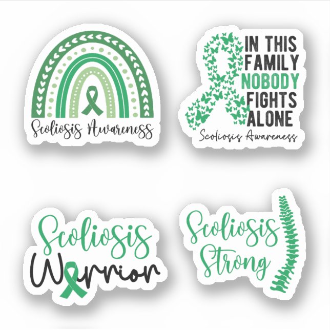 Scoliosis Awareness Ribbon, Scoliosis Awareness Aufkleber (Vorderseite)