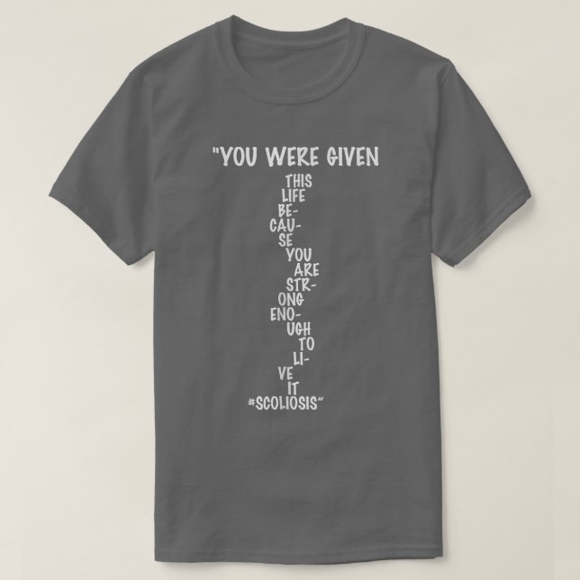 Scoliosis Warrior Green Back Brace Spine Awareness T-Shirt (Design vorne)