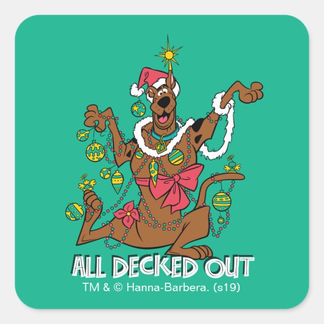 Scooby-Doo alle überdeckt Quadratischer Aufkleber (Vorderseite)