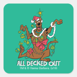 Scooby-Doo alle überdeckt Quadratischer Aufkleber