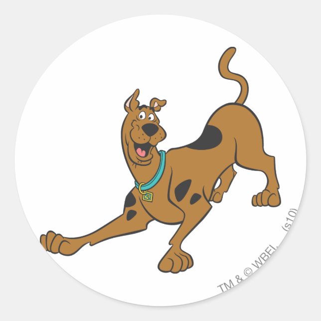 Scooby-Doo bereit zum Spielen Runder Aufkleber (Vorderseite)