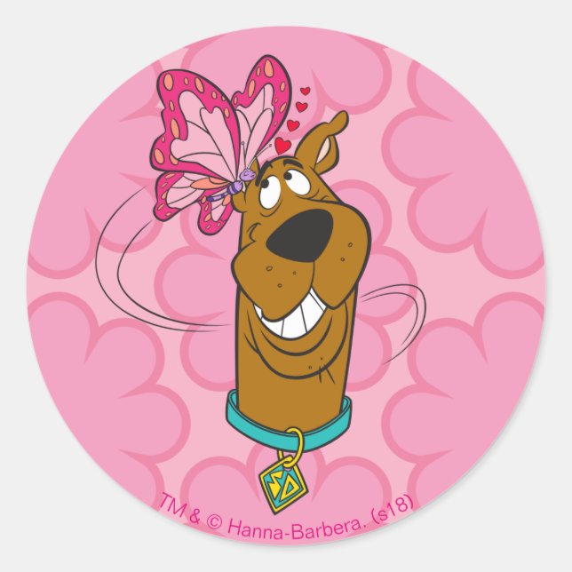 Scooby-Doo Butterfly Kisses Runder Aufkleber (Vorderseite)
