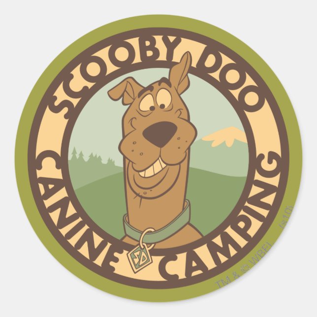 Scooby-Doo "Canine Camping" Runder Aufkleber (Vorderseite)