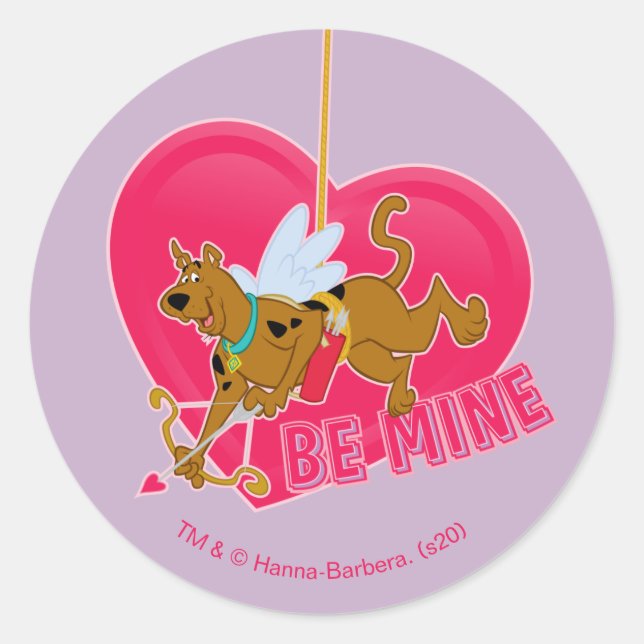 Scooby-Doo Cupid - Be Mine Runder Aufkleber (Vorderseite)