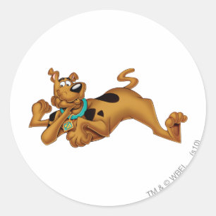Scooby-Doo, das sich hinlegt Runder Aufkleber