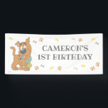 Scooby-Doo First Birthday Banner<br><div class="desc">Feiern Sie den 1. Geburtstag Ihres Kindes mit diesem süßen Banner von Scooby-Doo. Personalisieren Sie das durch Hinzufügen von benutzerdefiniertem Text!</div>