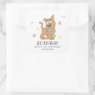 Scooby-Doo First Birthday Quadratischer Aufkleber