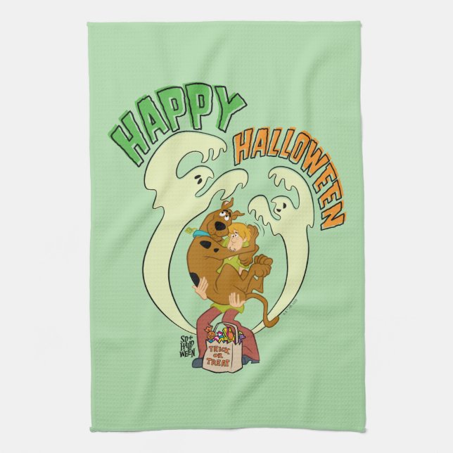 Scooby-Doo | Frohe Halloween Geschirrtuch (Vertikal)