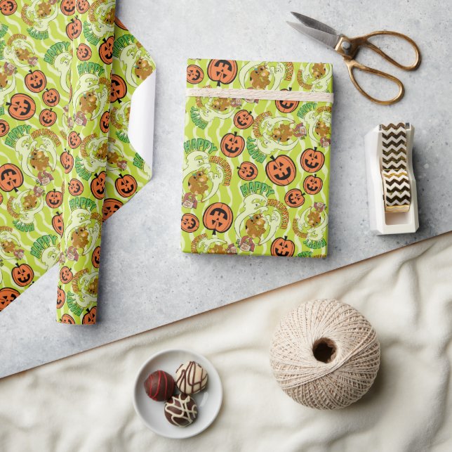 Scooby-Doo | Fröhliches Halloween-Muster Geschenkpapier (Kunsthandwerk)
