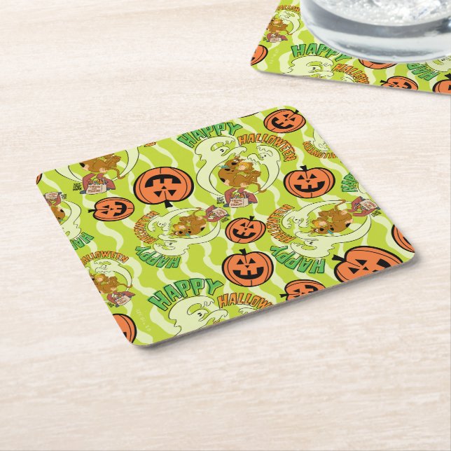 Scooby-Doo | Fröhliches Halloween-Muster Rechteckiger Pappuntersetzer (angewinkelt)