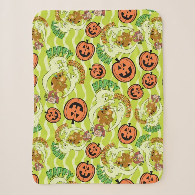 Scooby-Doo | Fröhliches Halloween-Muster Sherpadecke (Vorderseite)