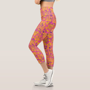 Scooby-Doo   Funky Flower Pattern Capri Leggings