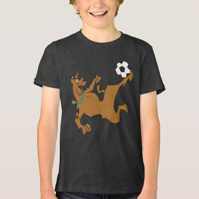 Scooby-Doo Fußball spielen Tri-Blend Shirt (Vorderseite)