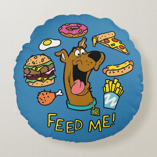 Scooby-Doo füttern mich! Rundes Kissen (Vorderseite)