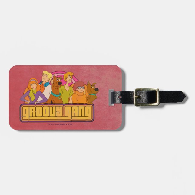 Scooby-Doo | "Groovy Gang" Retro Cartoon Graphic Gepäckanhänger (Vorderseite horizontal)