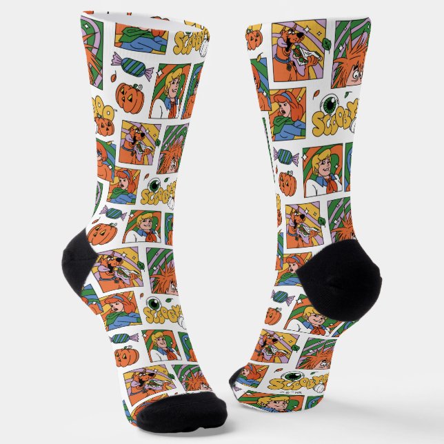 Scooby-Doo Halloween-Fotos Muster Socken (Gewinkelt)