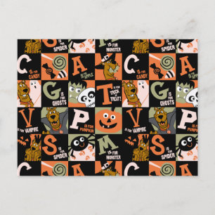 Scooby-Doo Halloween Pattern Postkarte