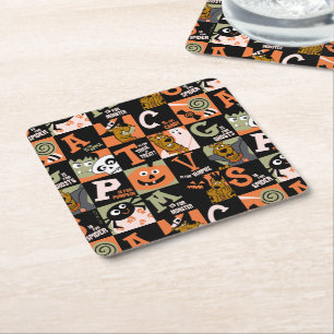 Scooby-Doo   Halloween Pattern Rechteckiger Pappuntersetzer
