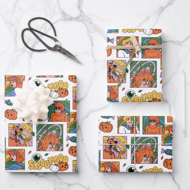Scooby-Doo Halloween Photos Pattern Geschenkpapier Set (Vorderseite)