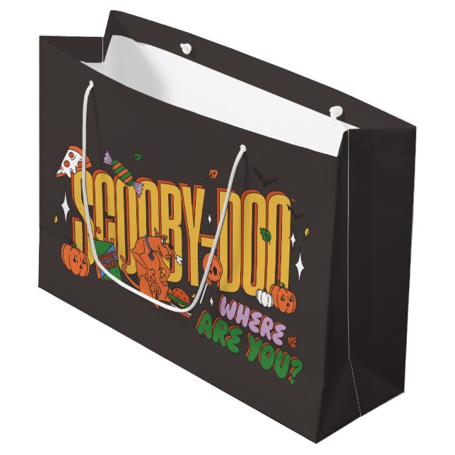Scooby-Doo Halloween-Snack-Logo Große Geschenktüte (Vorderseite Schrägansicht)