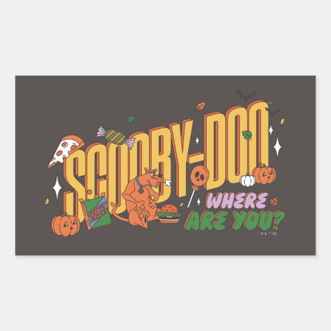 Scooby-Doo Halloween Snack Logo Rechteckiger Aufkleber (Vorderseite)