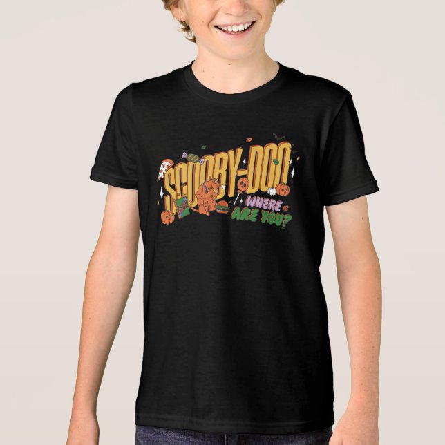 Scooby-Doo Halloween Snack Logo Tri-Blend Shirt (Vorderseite)