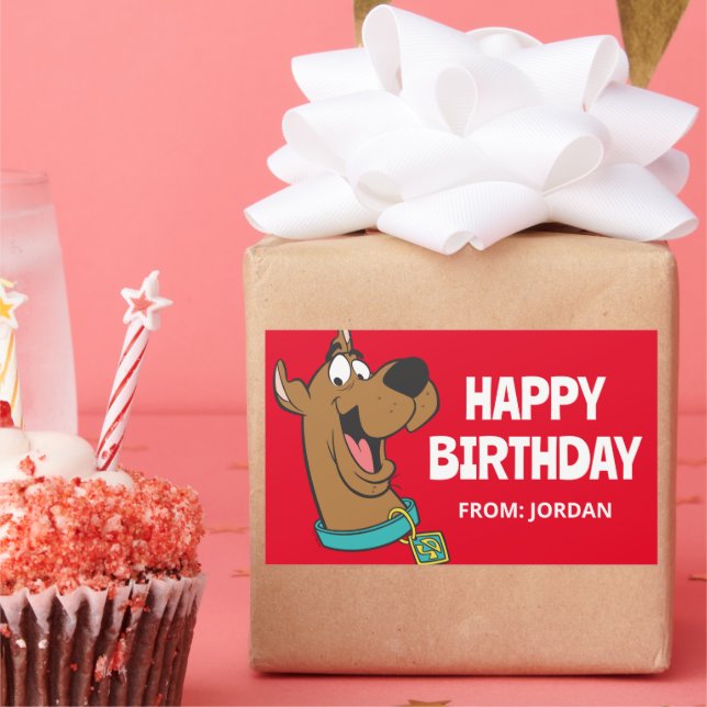 Scooby-Doo Happy Face | Happy Birthday Rechteckiger Aufkleber (Party)
