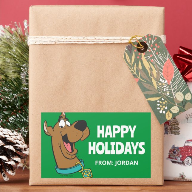 Scooby-Doo Happy Face | PERSONALISIERT Rechteckiger Aufkleber (Feiertag)