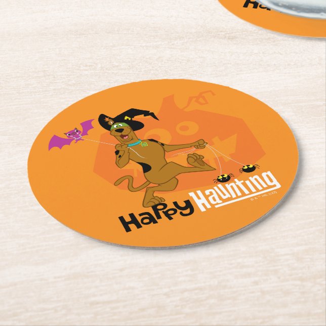 Scooby-Doo | Happy Haunting Runder Pappuntersetzer (Angewinkelt)