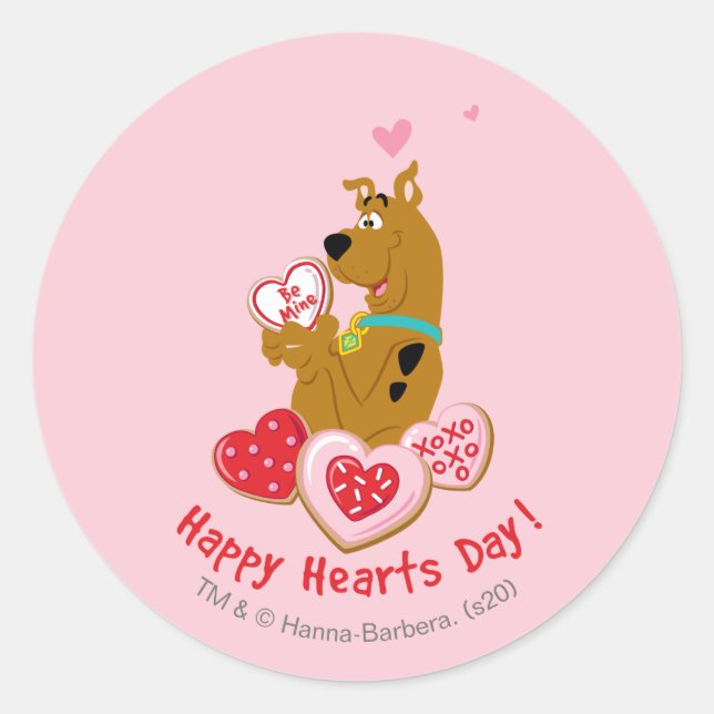 Scooby-Doo - Happy Hearts Day Runder Aufkleber (Vorderseite)