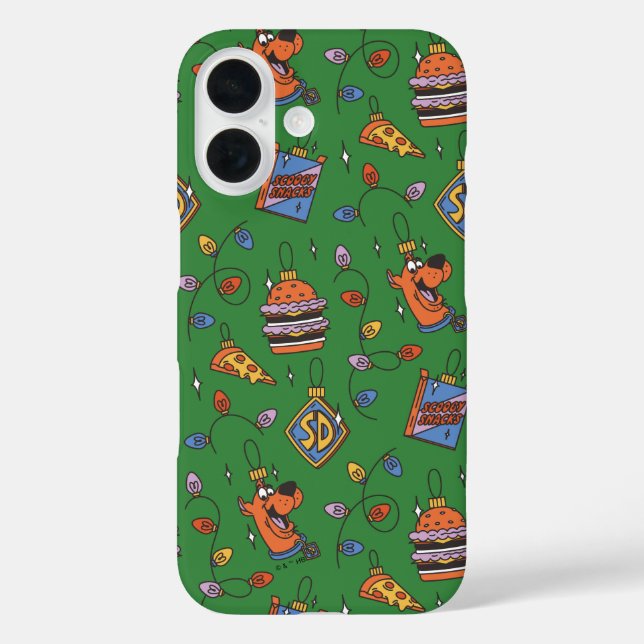 Scooby-Doo Holiday Snack Lichter Muster iPhone 16 Hülle (Rückseite)