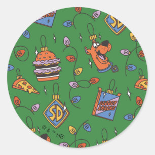 Scooby-Doo Holiday Snack Lichtermuster Runder Aufkleber