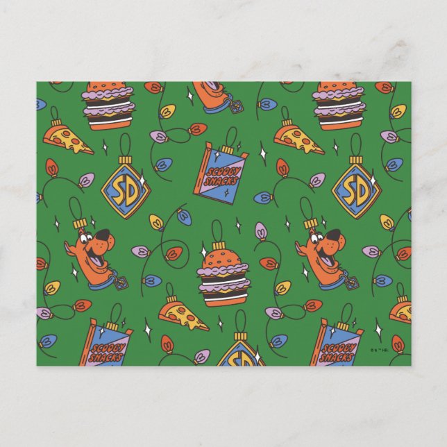 Scooby Doo Holiday Snack Lights Muster Postkarte (Vorderseite)