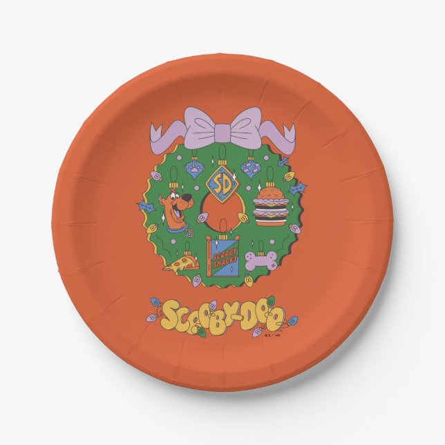 Scooby-Doo Holiday Snack Wreath Graphic Pappteller (Vorderseite)