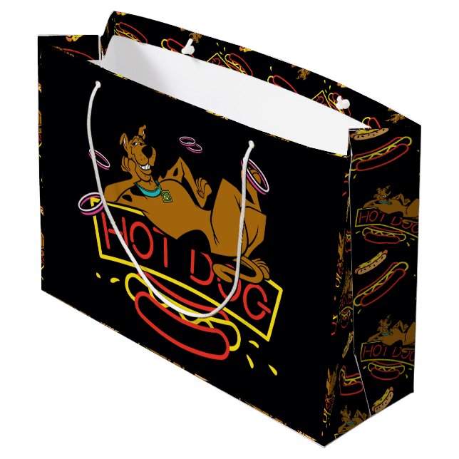 Scooby-Doo Hot Dog Neon Sign Große Geschenktüte (Rückseite Schrägansicht)